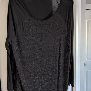 Addition Elle Black Studded Long Sleeve Top